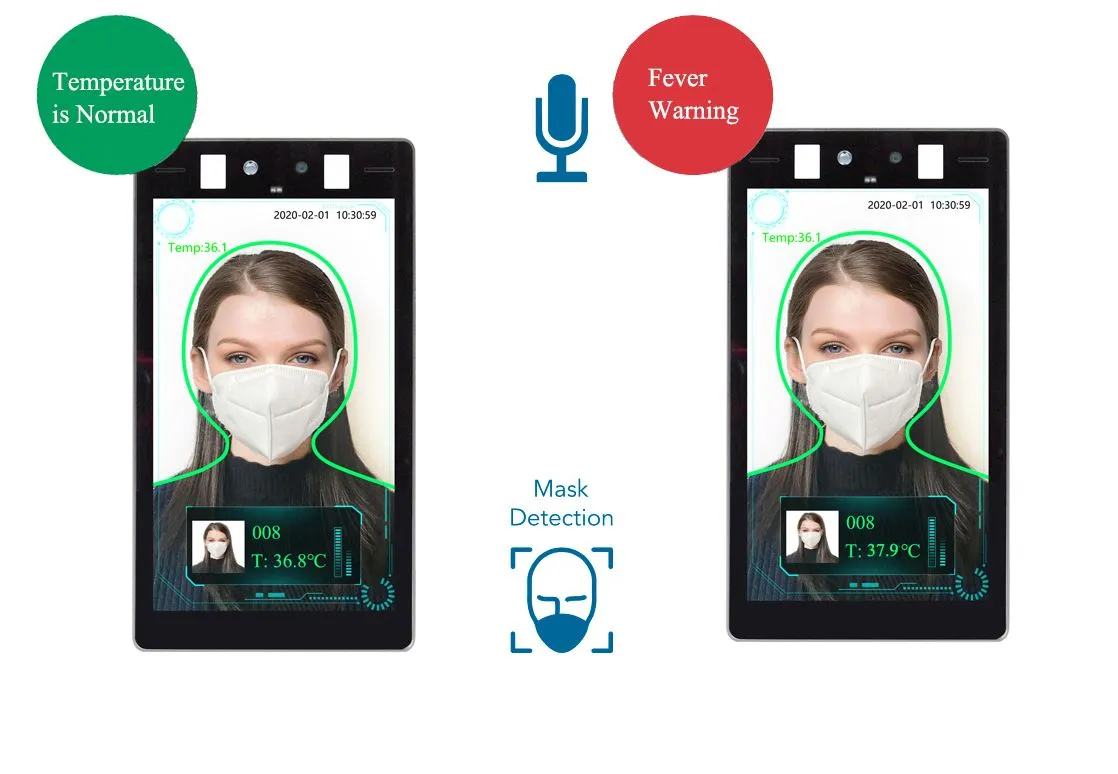 Temp. Measuring Face reader with English and Italian software